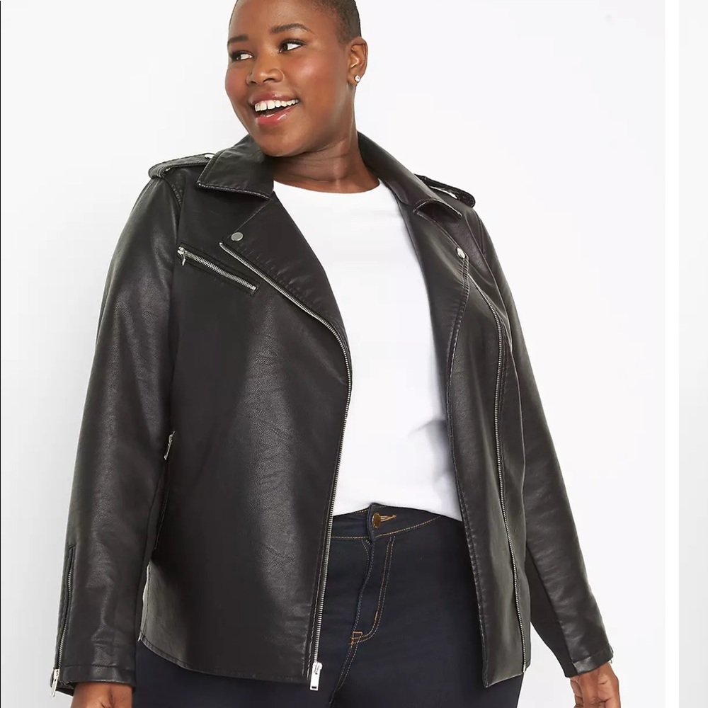 Faux Leather Trendy Moto Jacket